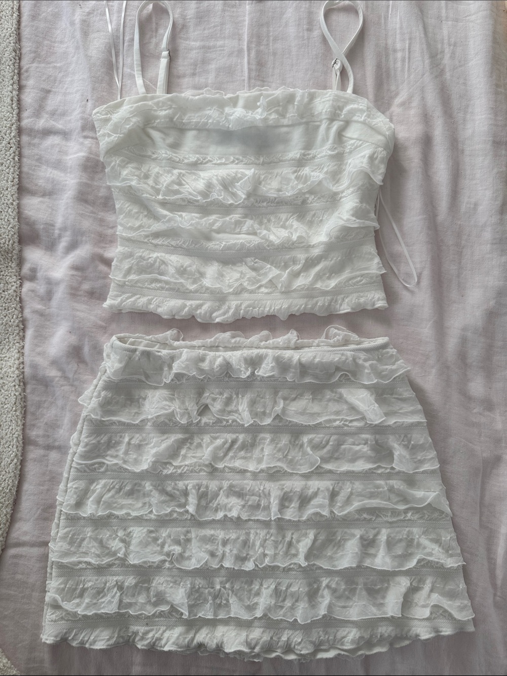 Princess Polly White Ruffle Tiered Mini Skirt